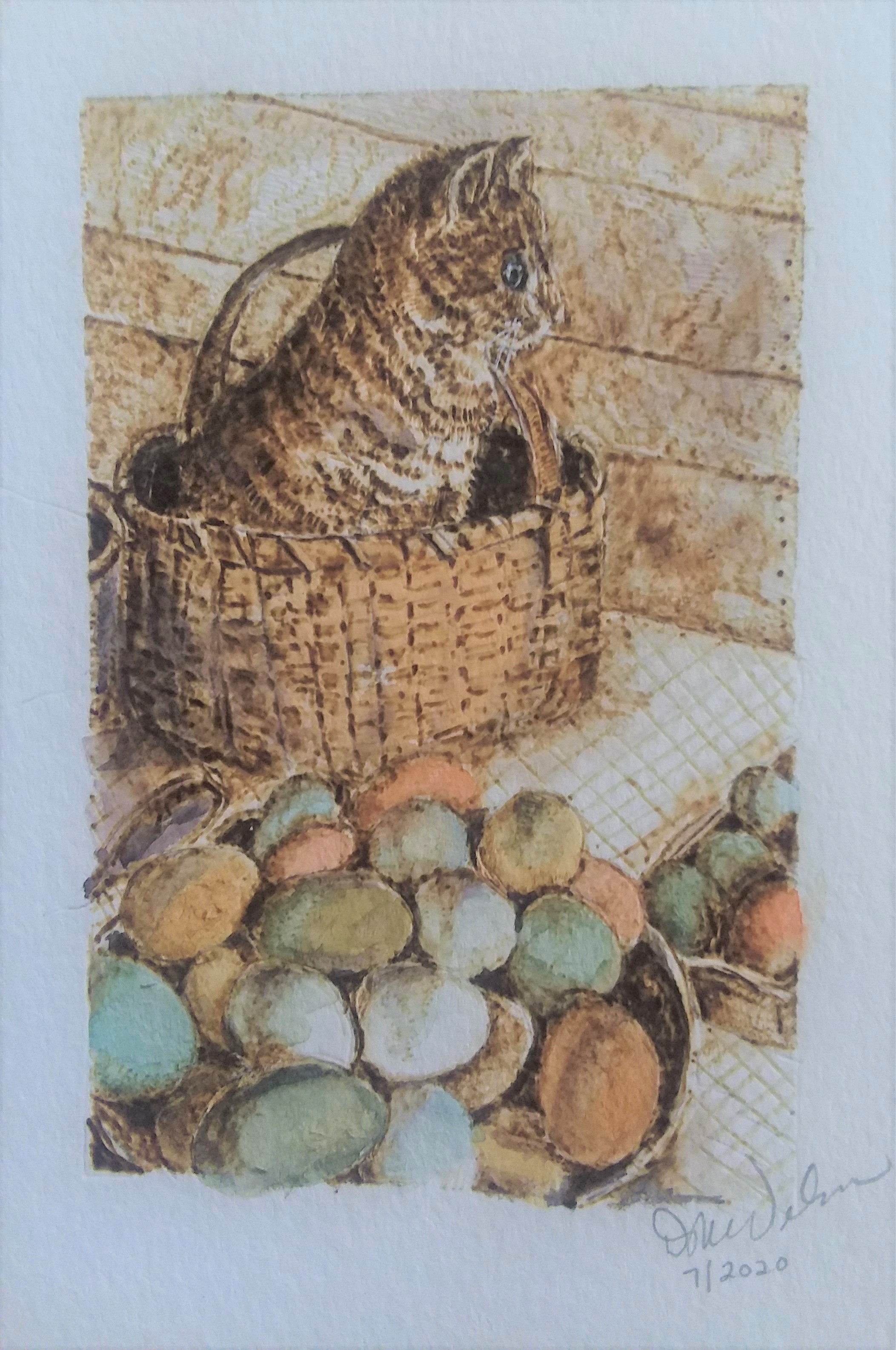 Wood burned on watercolor paper